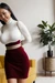 AI generated shy Asian woman in dress tied up