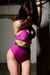 AI generated woman struggling tied up to a pole